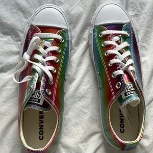 Brand new rainbow glitter converse